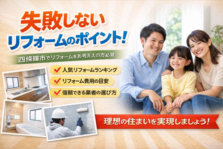四條畷市でリフォームをお考えの方へ｜失敗しないリフォームのポイント