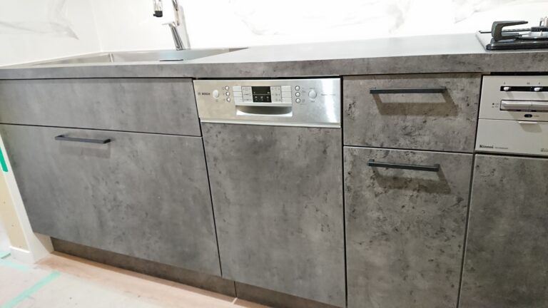 TJMデザインのキッチン設置工事｜BOSCH食洗機を組み込んだ施工事例　四條畷