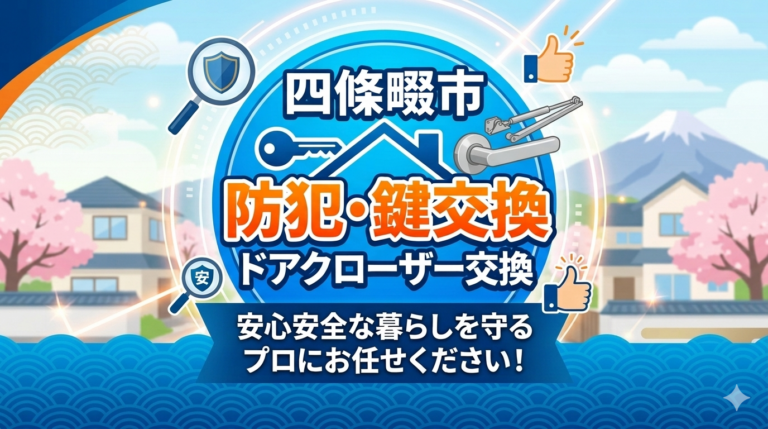 【四條畷市】鍵交換・ドアクローザー交換で防犯対策｜空き巣対策は早めが安心